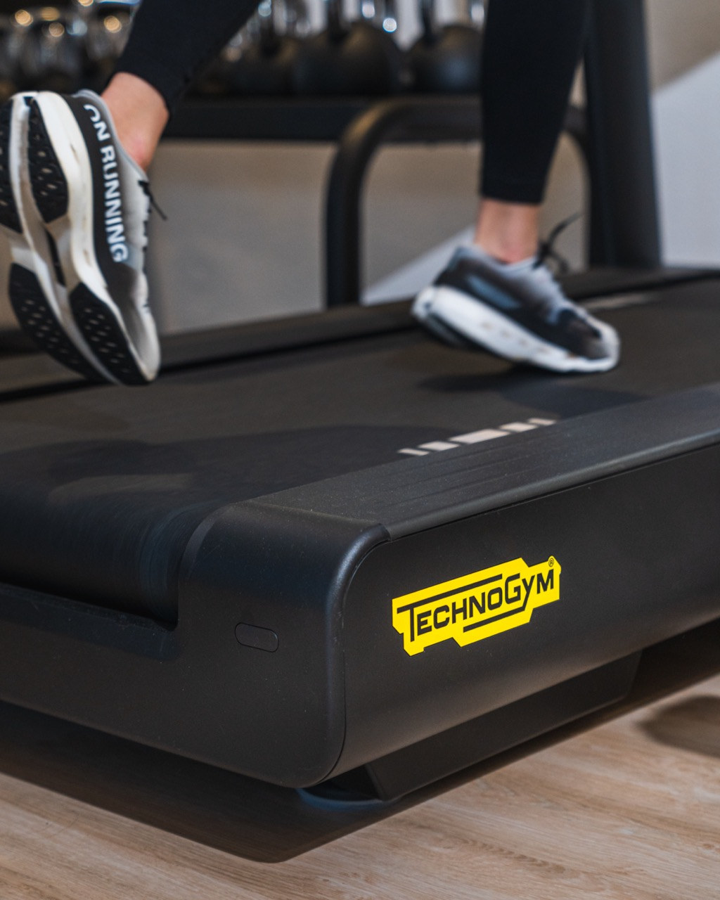 Running on a TechnoGym treadmill at Hotel Sa Pedra
